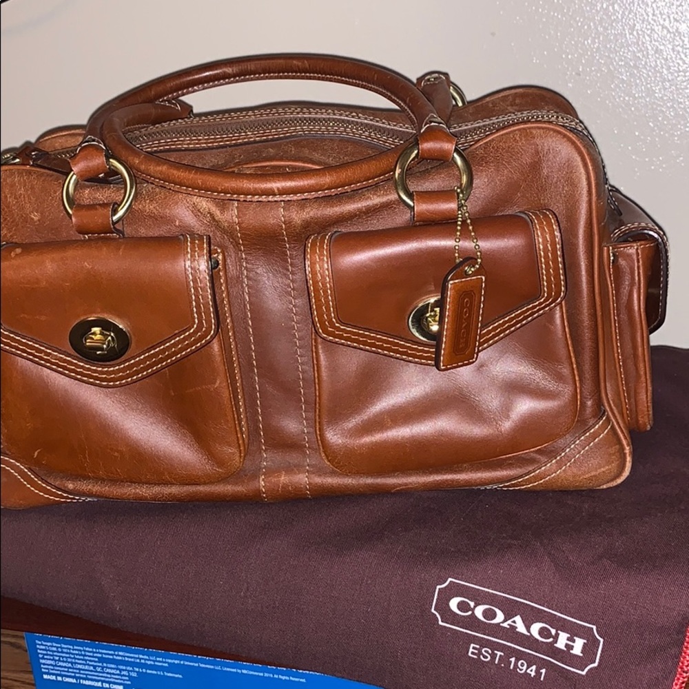 Vintage slightly used Coach bag with dust cover